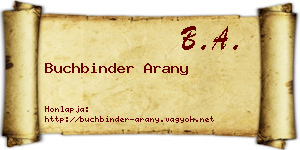 Buchbinder Arany névjegykártya